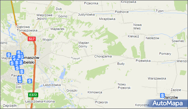 mapa Chorążanka, Chorążanka na mapie Targeo