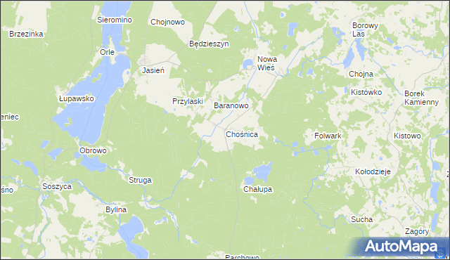 mapa Chośnica, Chośnica na mapie Targeo