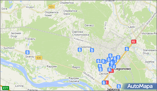 mapa Chotomów, Chotomów na mapie Targeo