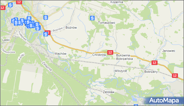 mapa Chrobrów, Chrobrów na mapie Targeo