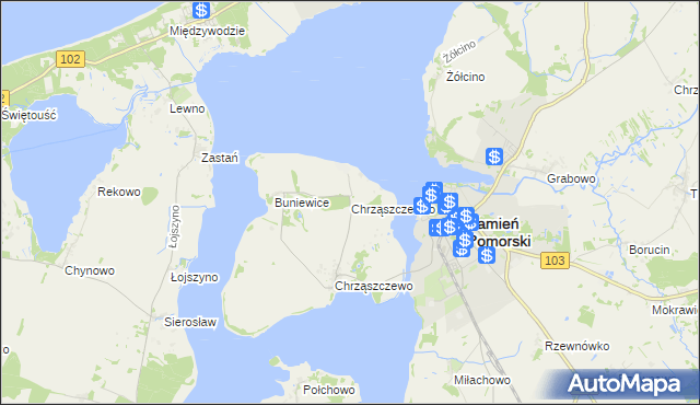 mapa Chrząszczewko, Chrząszczewko na mapie Targeo