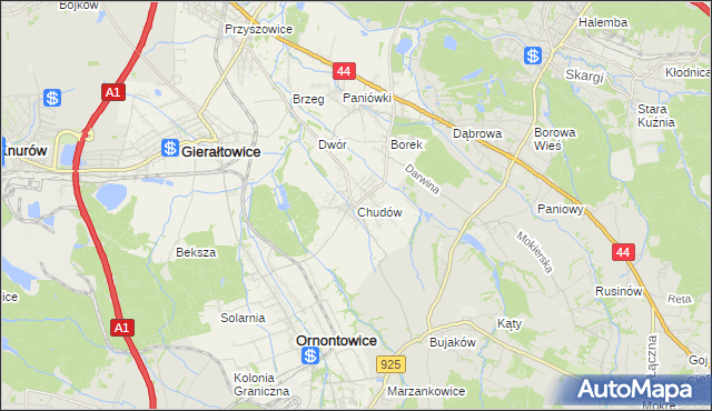mapa Chudów, Chudów na mapie Targeo