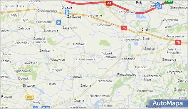 mapa Cichawa, Cichawa na mapie Targeo