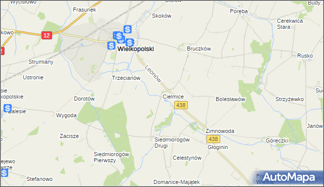 mapa Cielmice, Cielmice na mapie Targeo