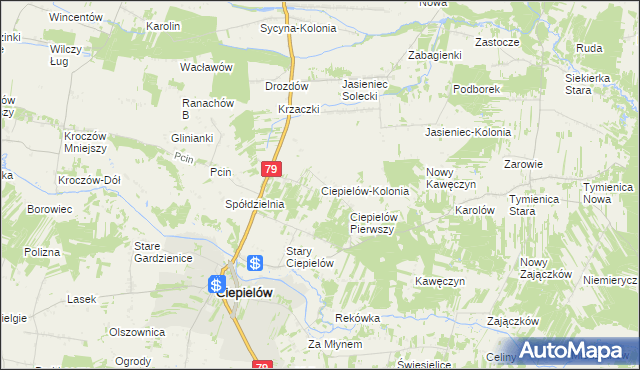 mapa Ciepielów-Kolonia, Ciepielów-Kolonia na mapie Targeo