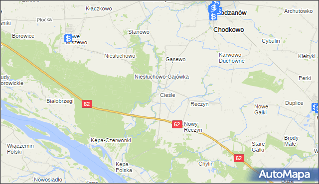 mapa Cieśle gmina Bodzanów, Cieśle gmina Bodzanów na mapie Targeo