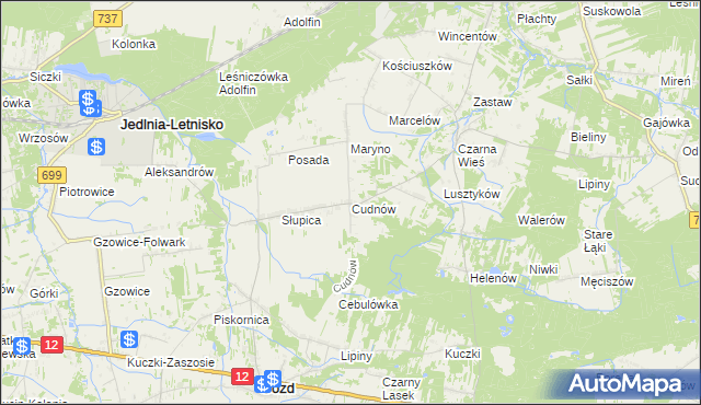 mapa Cudnów, Cudnów na mapie Targeo