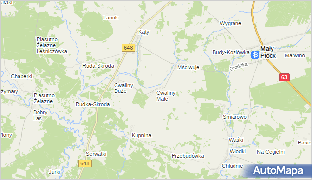 mapa Cwaliny Małe, Cwaliny Małe na mapie Targeo