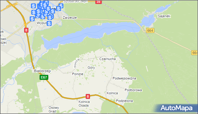 mapa Czarnucha, Czarnucha na mapie Targeo