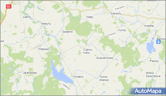 mapa Czarny Kierz, Czarny Kierz na mapie Targeo