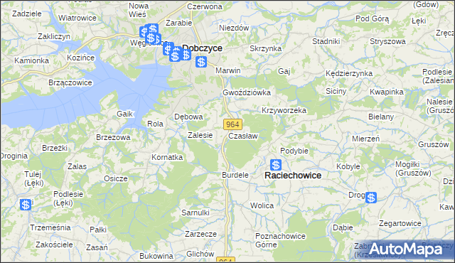 mapa Czasław gmina Raciechowice, Czasław gmina Raciechowice na mapie Targeo
