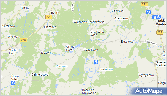 mapa Cząstkowo, Cząstkowo na mapie Targeo