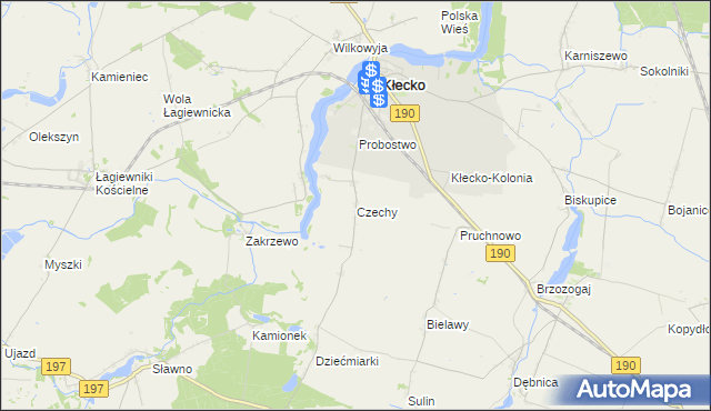 mapa Czechy gmina Kłecko, Czechy gmina Kłecko na mapie Targeo