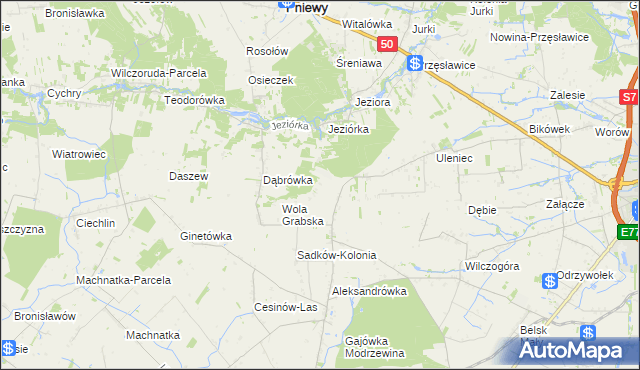 mapa Czekaj gmina Pniewy, Czekaj gmina Pniewy na mapie Targeo