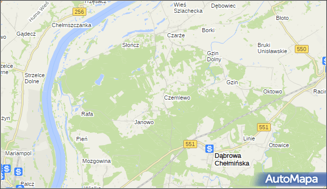mapa Czemlewo, Czemlewo na mapie Targeo