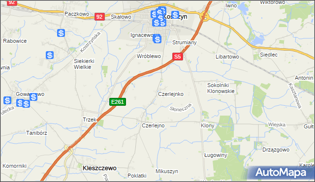 mapa Czerlejnko, Czerlejnko na mapie Targeo
