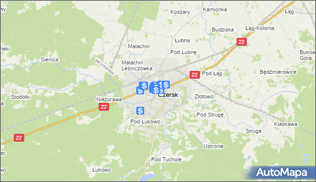 mapa Czersk powiat chojnicki, Czersk powiat chojnicki na mapie Targeo