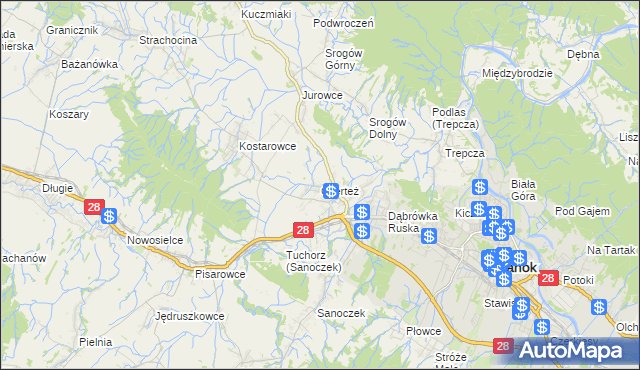 mapa Czerteż, Czerteż na mapie Targeo