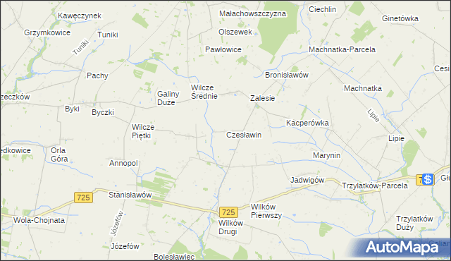 mapa Czesławin, Czesławin na mapie Targeo