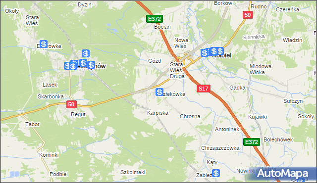 mapa Człekówka, Człekówka na mapie Targeo