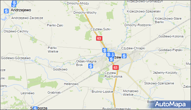 mapa Czyżew Ruś-Wieś, Czyżew Ruś-Wieś na mapie Targeo