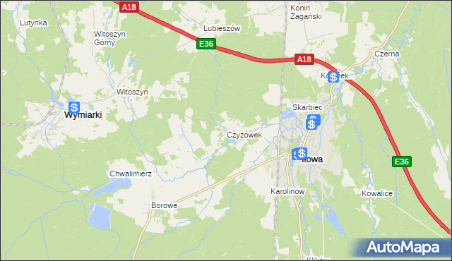 mapa Czyżówek, Czyżówek na mapie Targeo