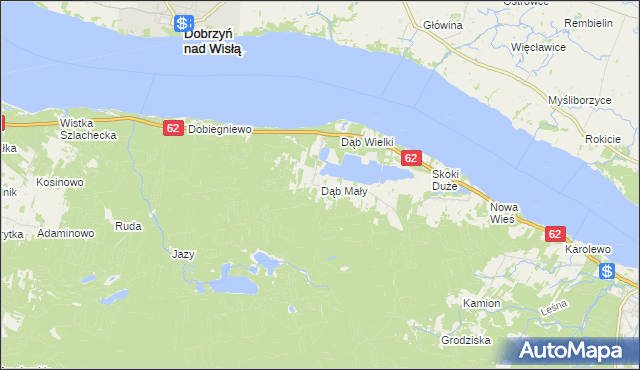 mapa Dąb Mały, Dąb Mały na mapie Targeo