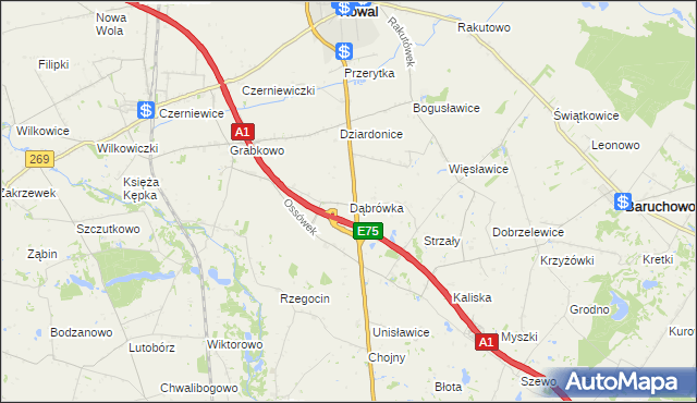 mapa Dąbrówka gmina Kowal, Dąbrówka gmina Kowal na mapie Targeo