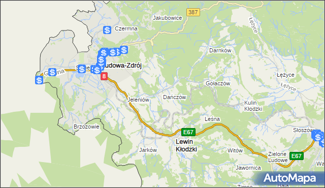 mapa Dańczów, Dańczów na mapie Targeo