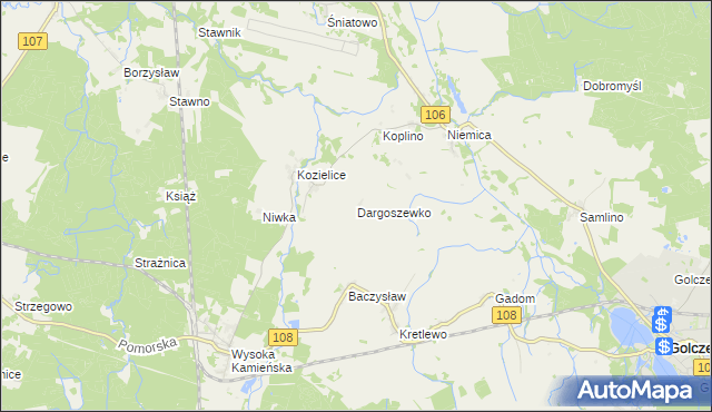 mapa Dargoszewko, Dargoszewko na mapie Targeo