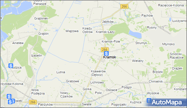 mapa Dębicz gmina Kramsk, Dębicz gmina Kramsk na mapie Targeo