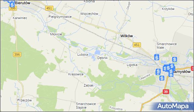 mapa Dębnik gmina Wilków, Dębnik gmina Wilków na mapie Targeo