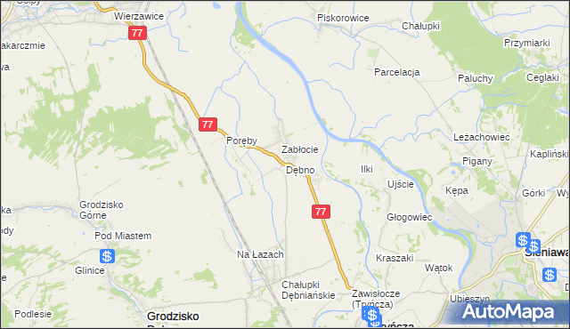 mapa Dębno gmina Leżajsk, Dębno gmina Leżajsk na mapie Targeo