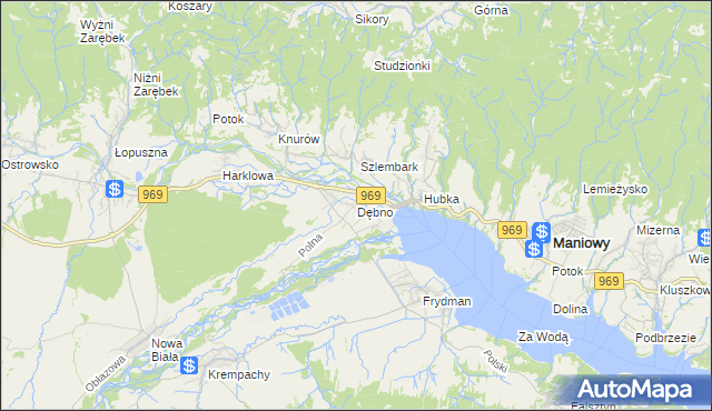 mapa Dębno gmina Nowy Targ, Dębno gmina Nowy Targ na mapie Targeo