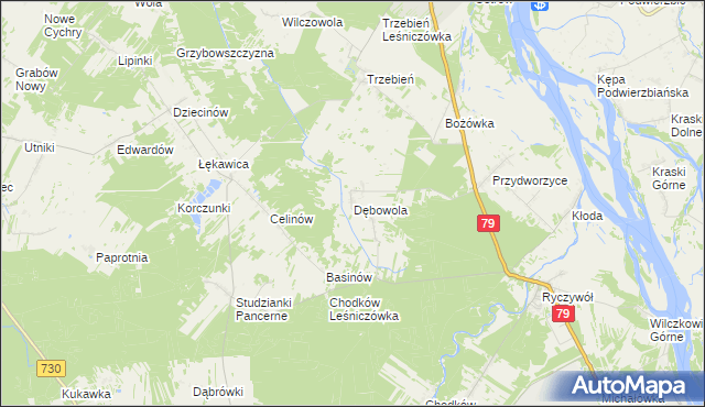 mapa Dębowola, Dębowola na mapie Targeo