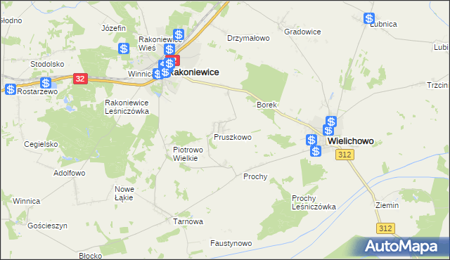 mapa Dębsko gmina Wielichowo, Dębsko gmina Wielichowo na mapie Targeo