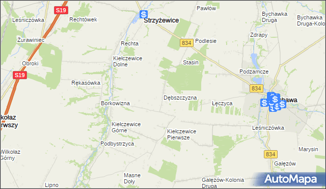 mapa Dębszczyzna, Dębszczyzna na mapie Targeo