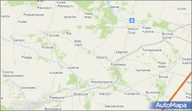 mapa Deszno, Deszno na mapie Targeo