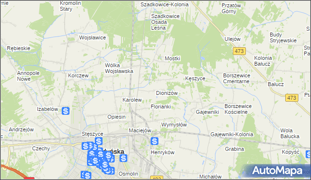 mapa Dionizów, Dionizów na mapie Targeo