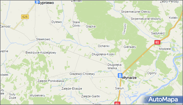 mapa Długołęka-Koski, Długołęka-Koski na mapie Targeo