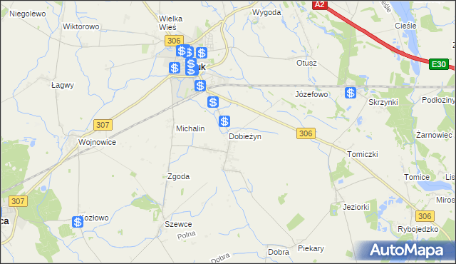 mapa Dobieżyn, Dobieżyn na mapie Targeo