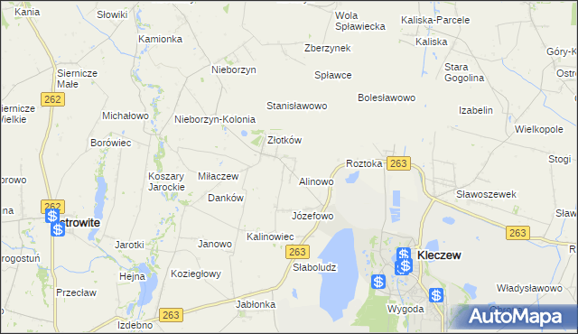 mapa Dobromyśl gmina Kleczew, Dobromyśl gmina Kleczew na mapie Targeo