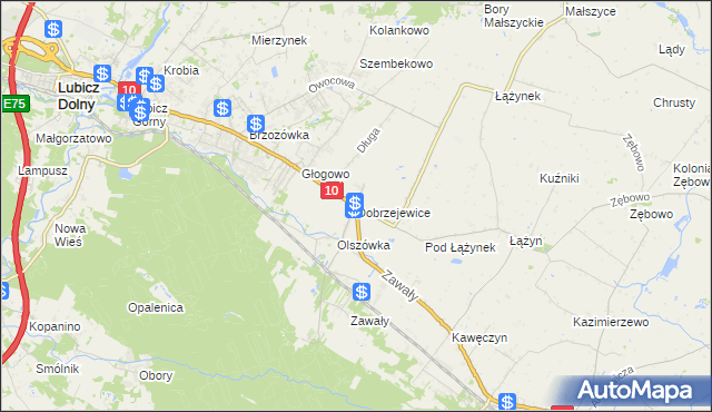 mapa Dobrzejewice, Dobrzejewice na mapie Targeo