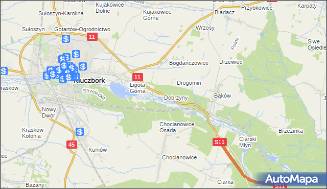 mapa Dobrzyny, Dobrzyny na mapie Targeo