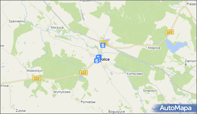 mapa Dolice powiat stargardzki, Dolice powiat stargardzki na mapie Targeo