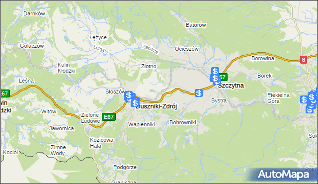 mapa Dolina gmina Szczytna, Dolina gmina Szczytna na mapie Targeo