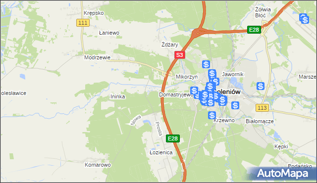 mapa Domastryjewo, Domastryjewo na mapie Targeo