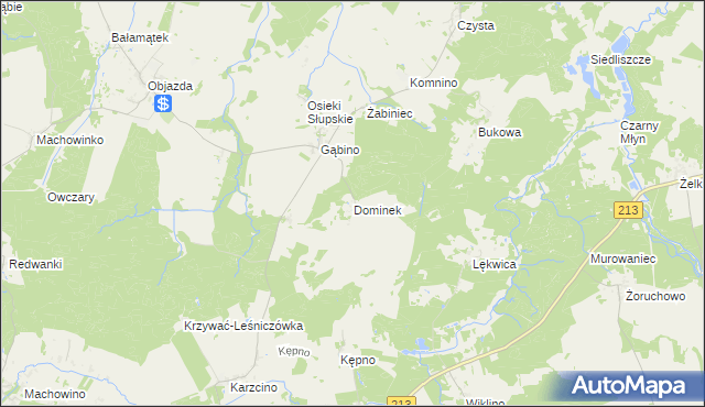 mapa Dominek, Dominek na mapie Targeo