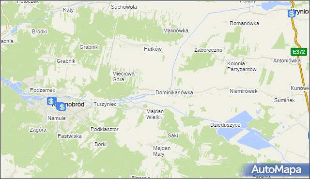 mapa Dominikanówka, Dominikanówka na mapie Targeo