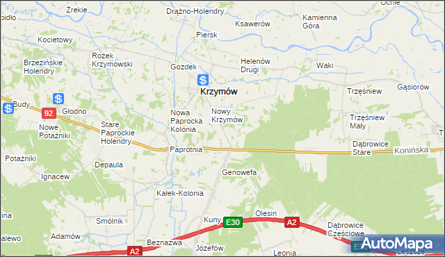 mapa Drążeń, Drążeń na mapie Targeo